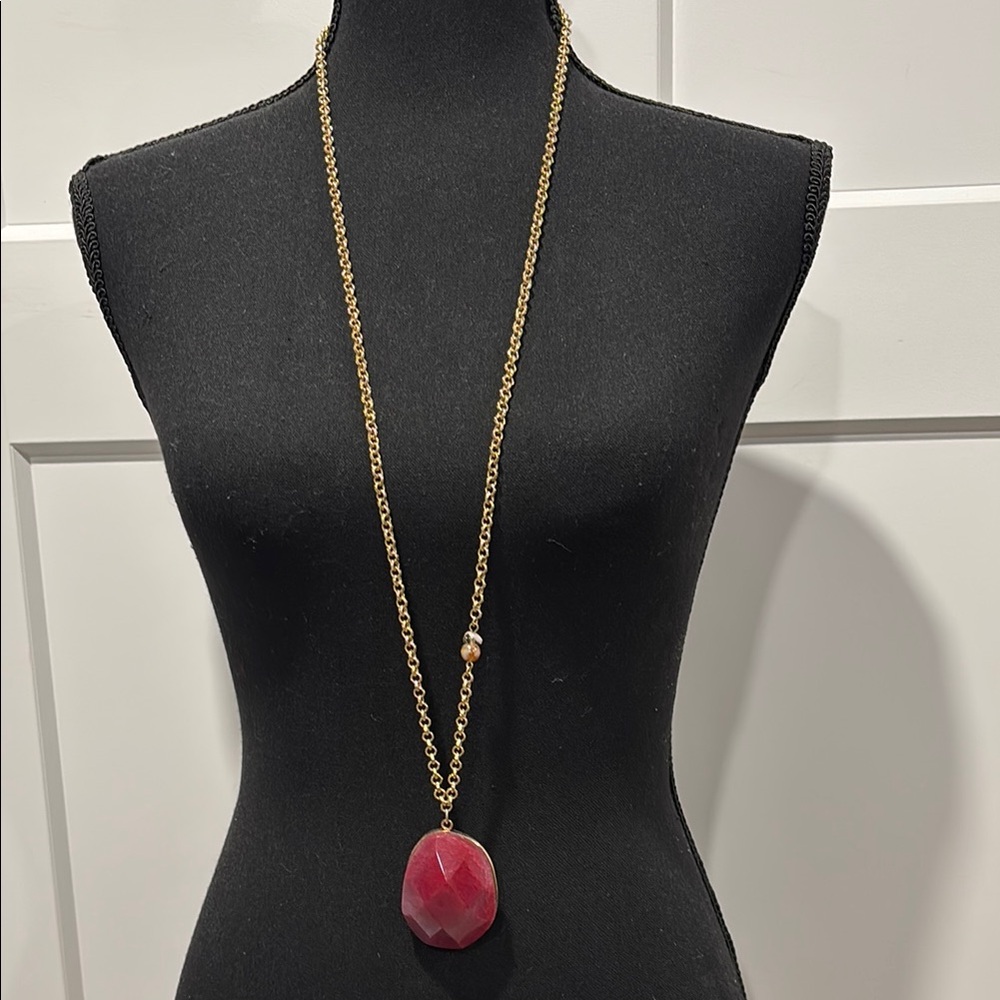 Chico's  Red and Gold Necklace EUC